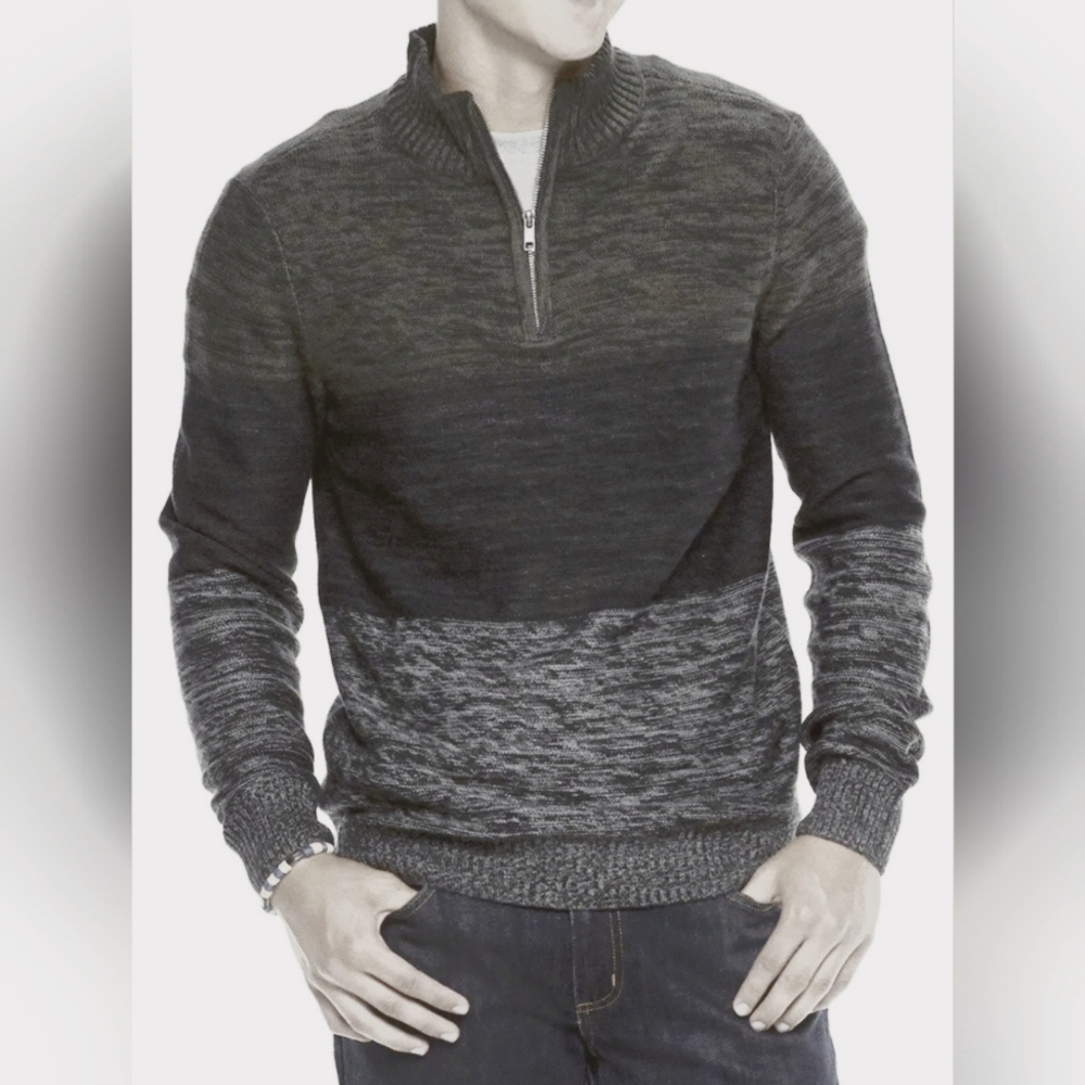Silverlake Boys Sweater Cotton/Acrylic Colorblock Ombre Large